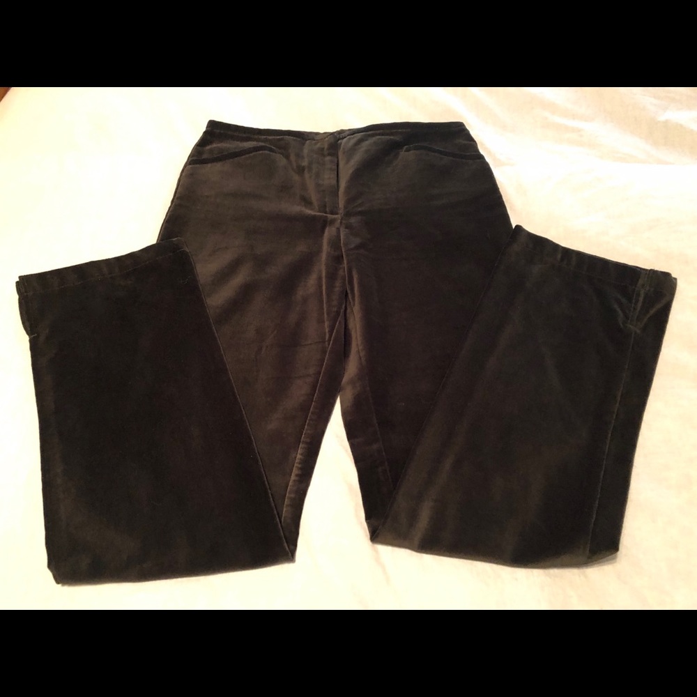 High waisted velvet pants